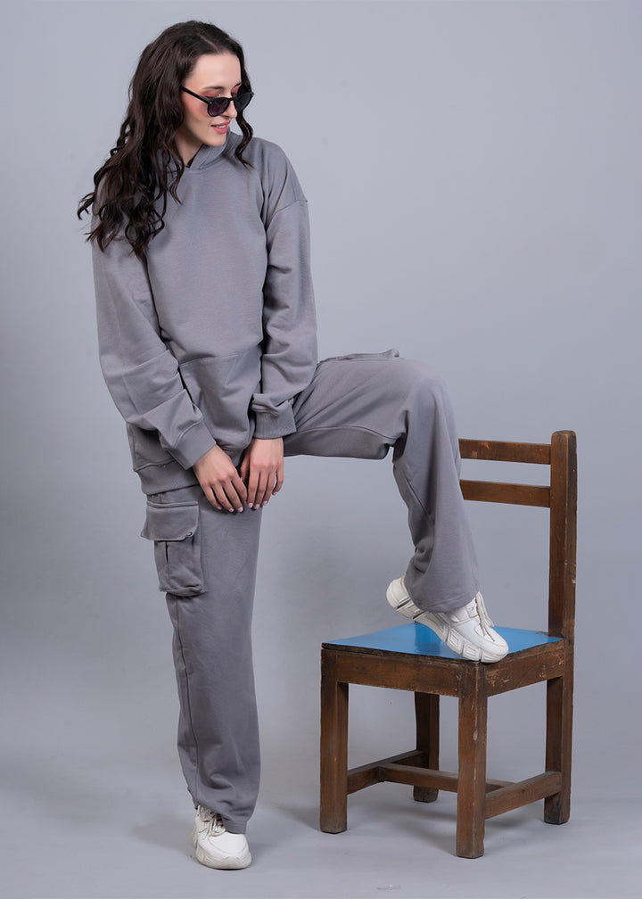 Solid Ash Grey Co ord Set For Women | Pronk