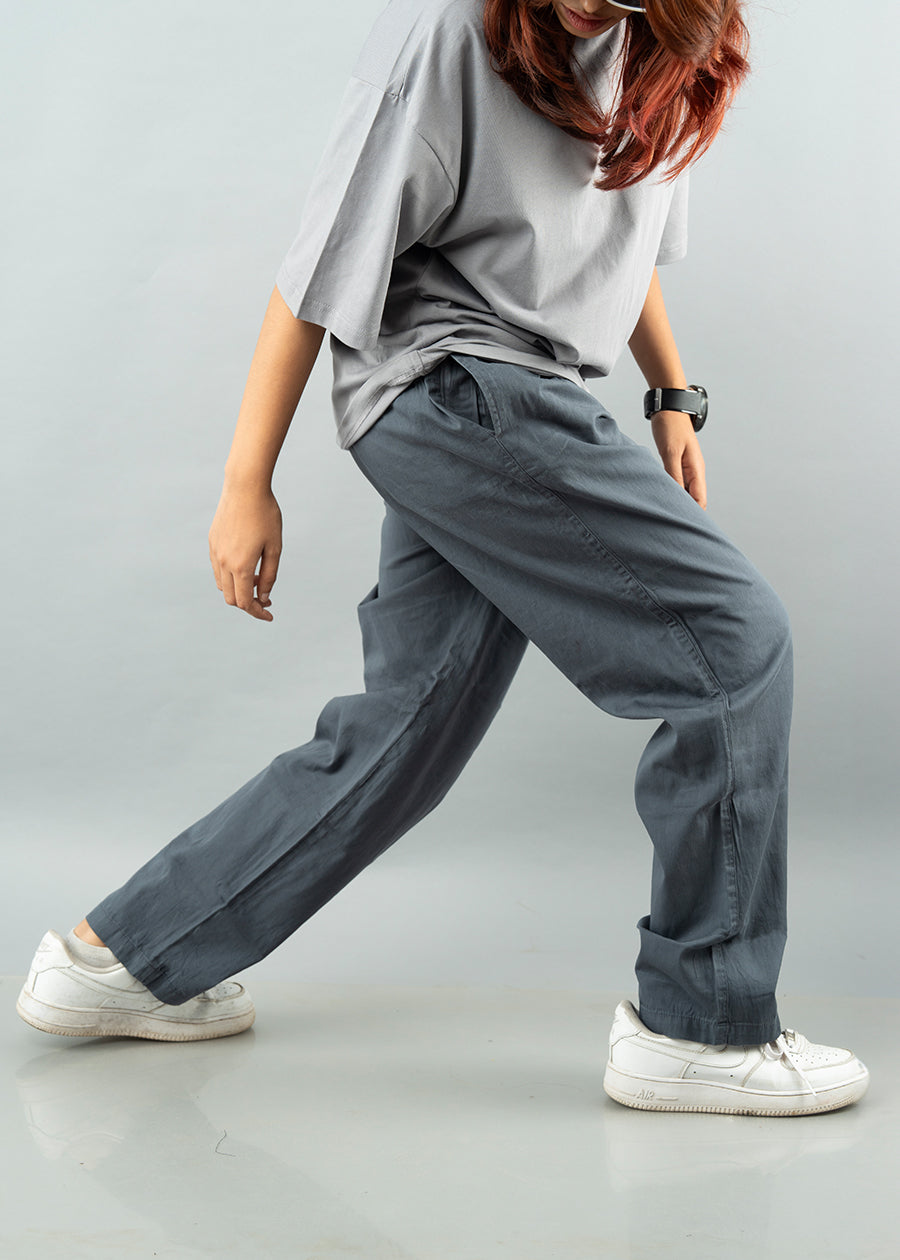 Cotton Pants For Women - Grey