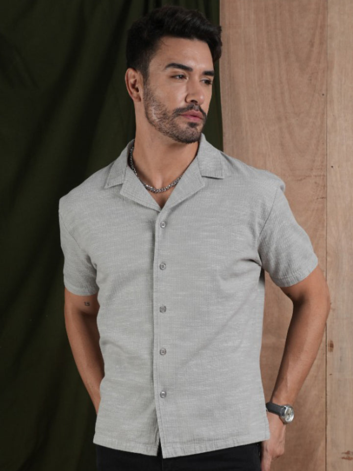 Men's Half Sleeves Shirt - Gray