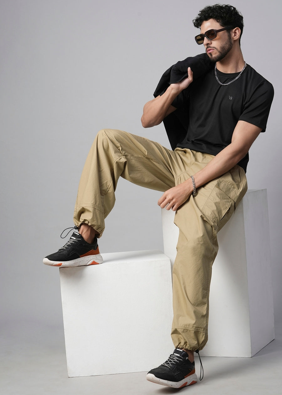 Khaki Pants Mens Dress Up Sneakers Solid Khaki Baggy Fit