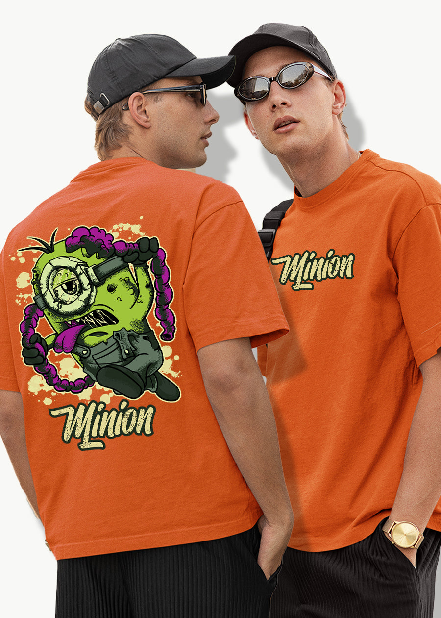 Run Minion Men Oversized Printed T-Shirt