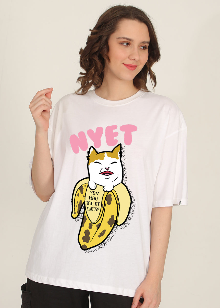 Stuck Cat Women Oversized T-Shirt