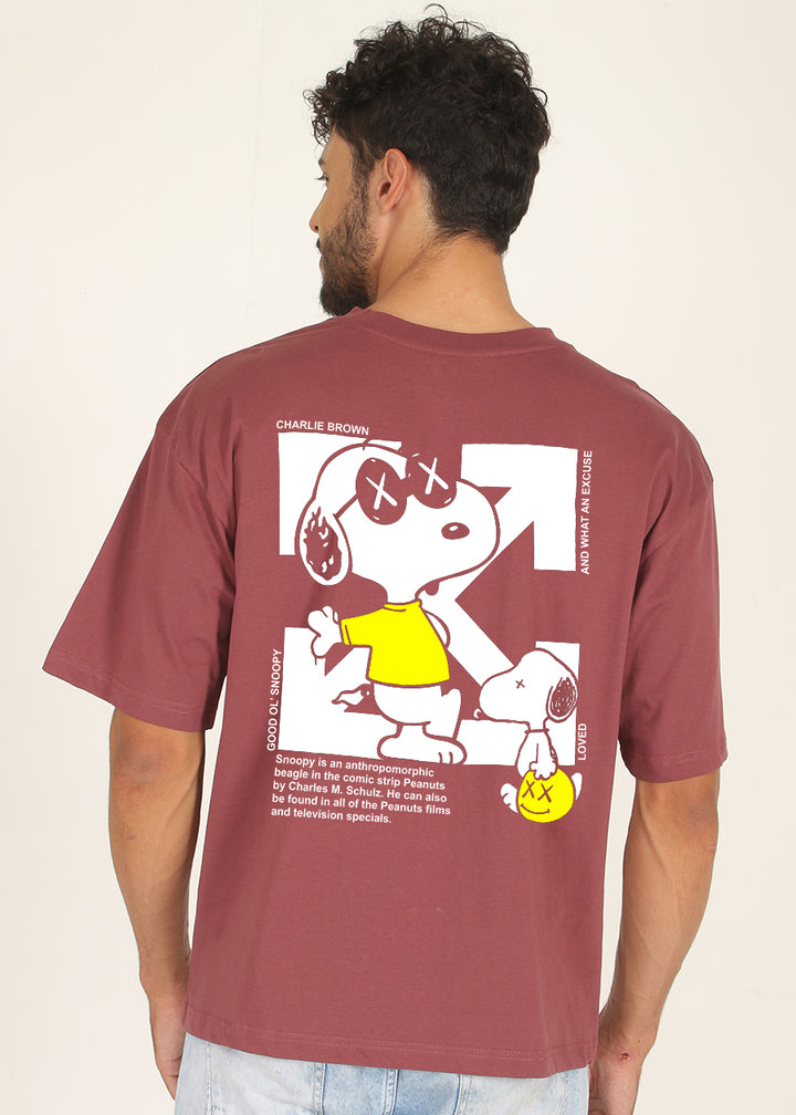 Peanut Snoopy Men Oversized Printed T-Shirt