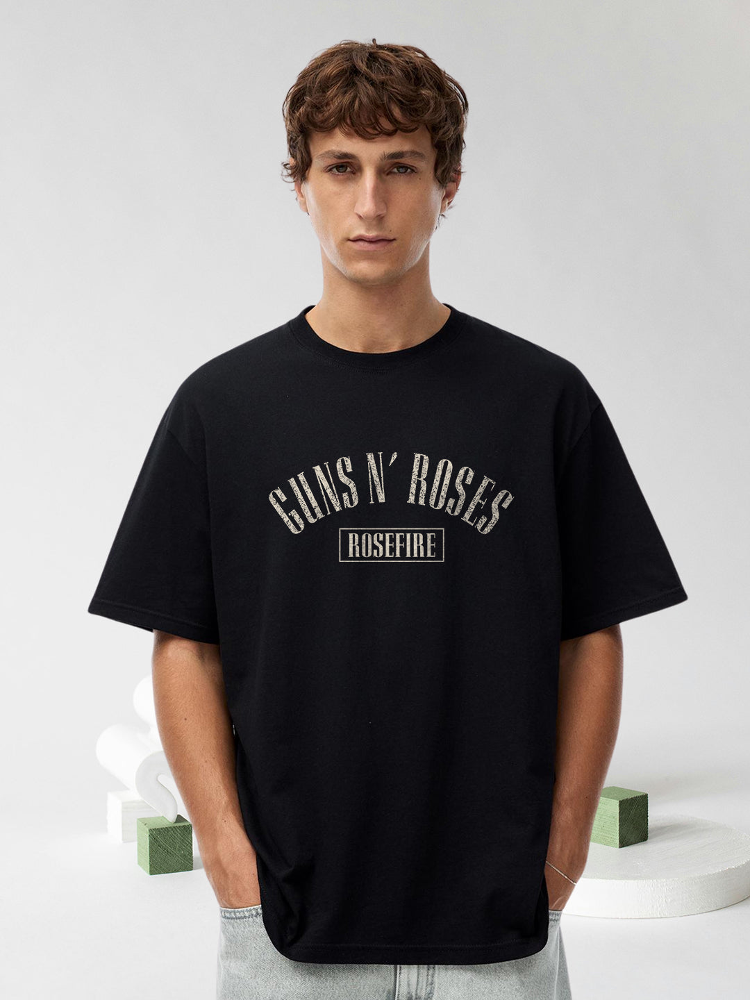 Rust And Roses Men Printed Oversized T-Shirt – pronk.in