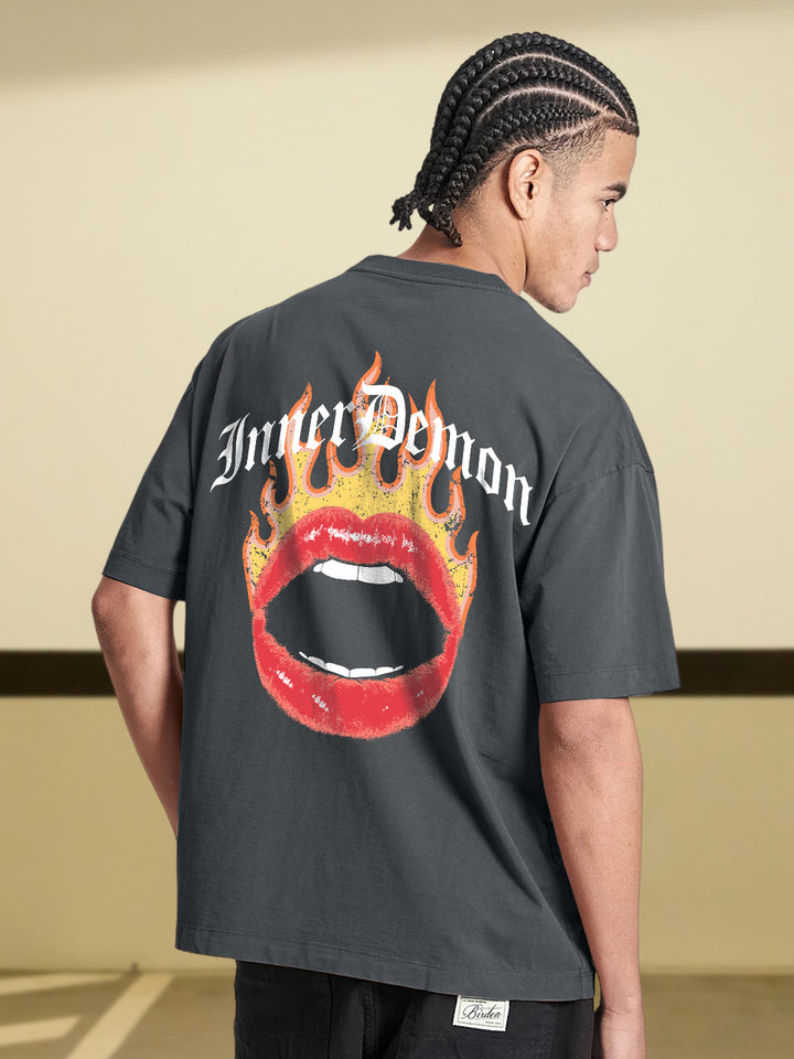 Inner Demon Men Printed Oversized  T-Shirt