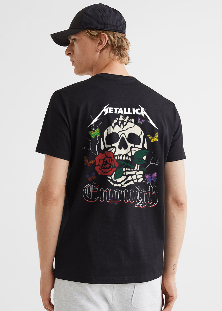 Enough Metallica Men Black Half Sleeve T-Shirt