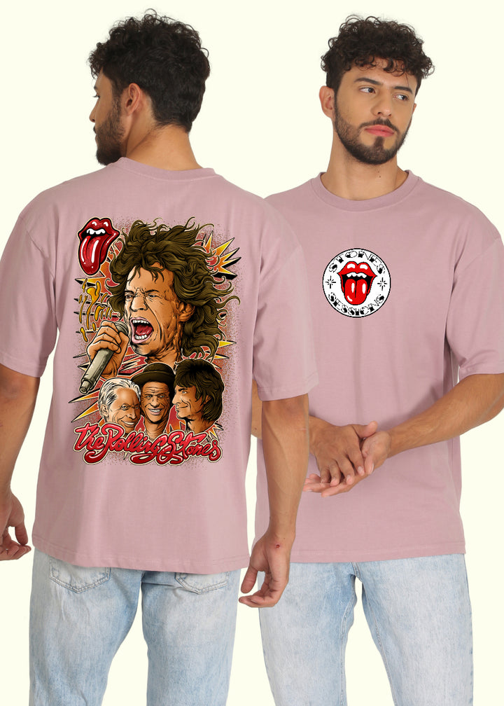Rolling Rocks Men Oversized Printed T-Shirt