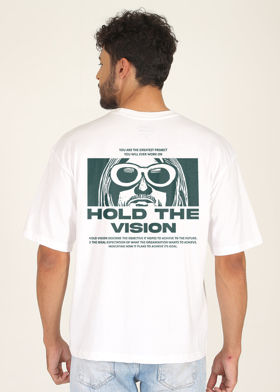 Hold The Vision Men Oversized Printed T-Shirt