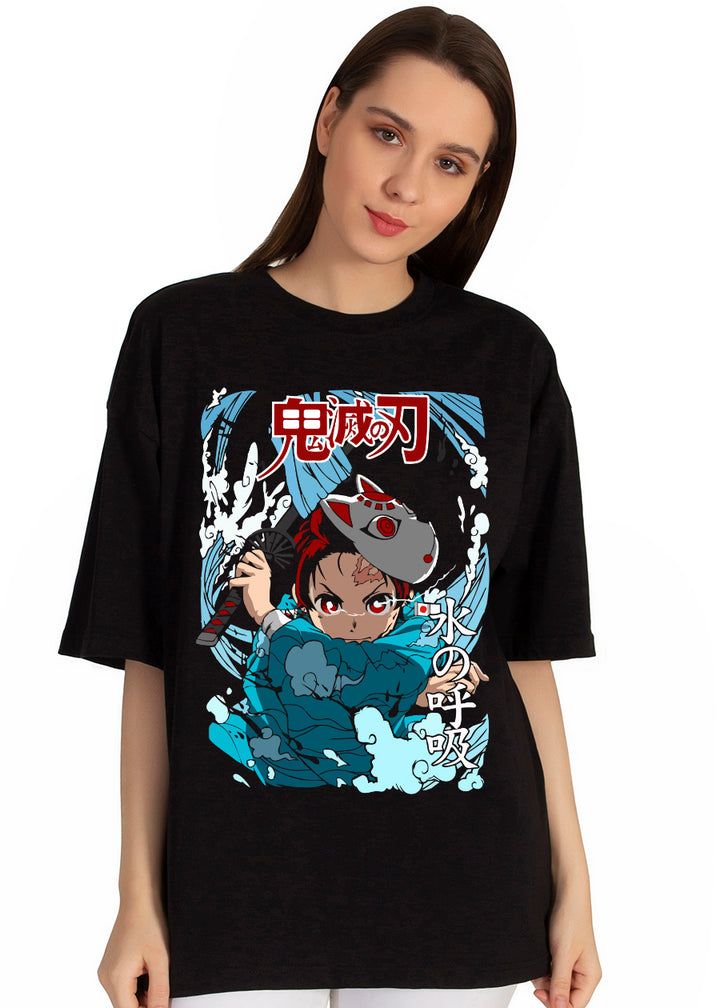 Tanjiro Kitsune Mask Women Oversized T-Shirt | Pronk