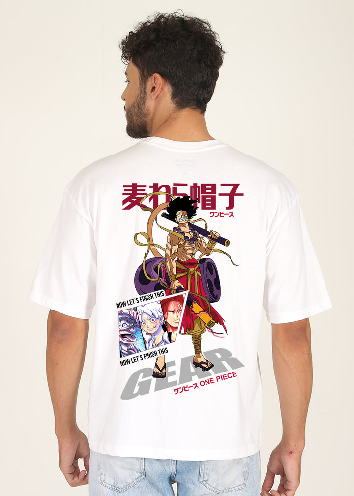 Thunder Luffy Men Oversized Printed T-Shirt
