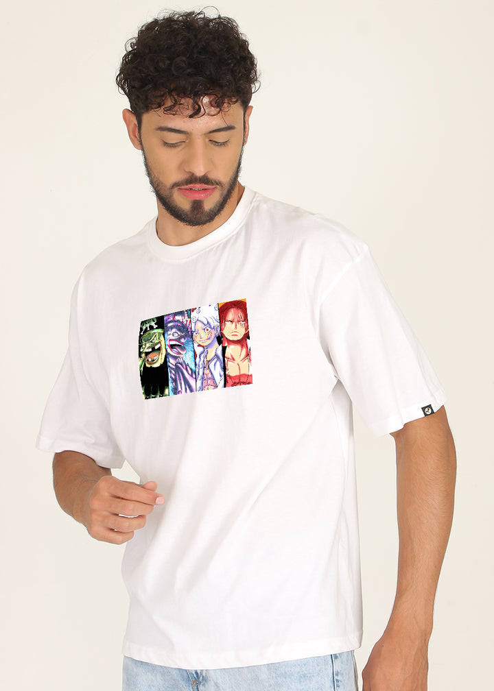 Thunder Luffy Men Oversized Printed T-Shirt