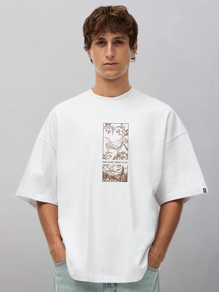 Majestic View Men Oversized Printed T-Shirt