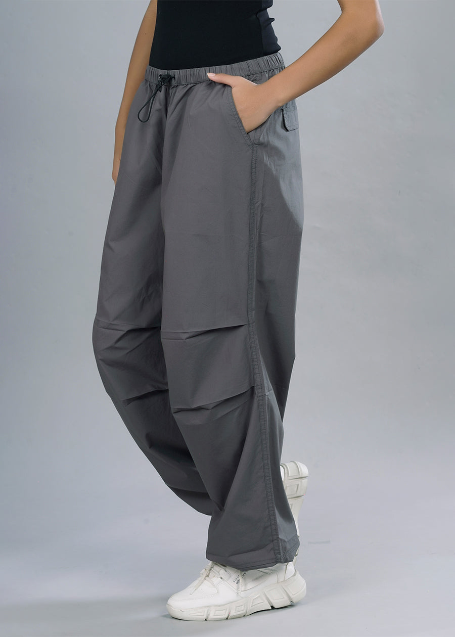 Grey Parachute Pants For Womens Pronk –