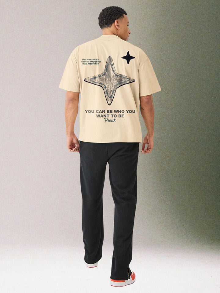 Mountain Star Men Oversized Printed T-Shirt