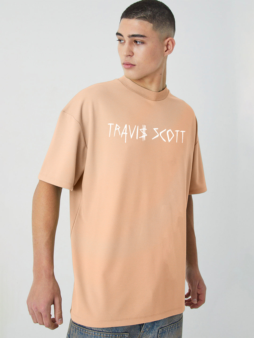 Travis Scott Men Oversized Printed T-Shirt