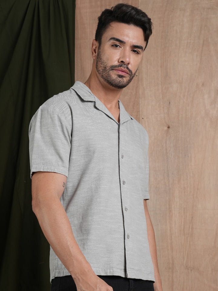 Men's Half Sleeves Shirt - Gray