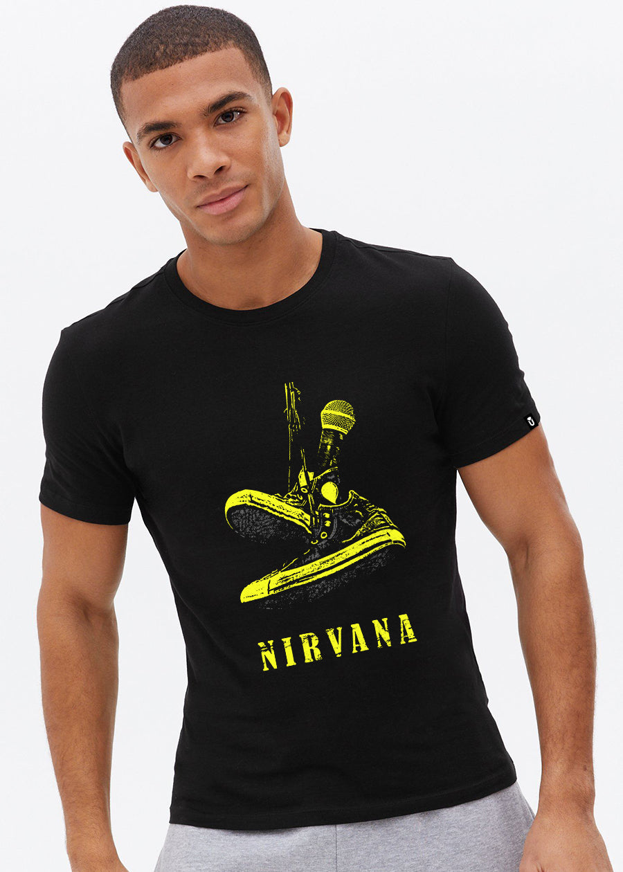 Nirvana Mic Men Half Sleeve T-Shirt