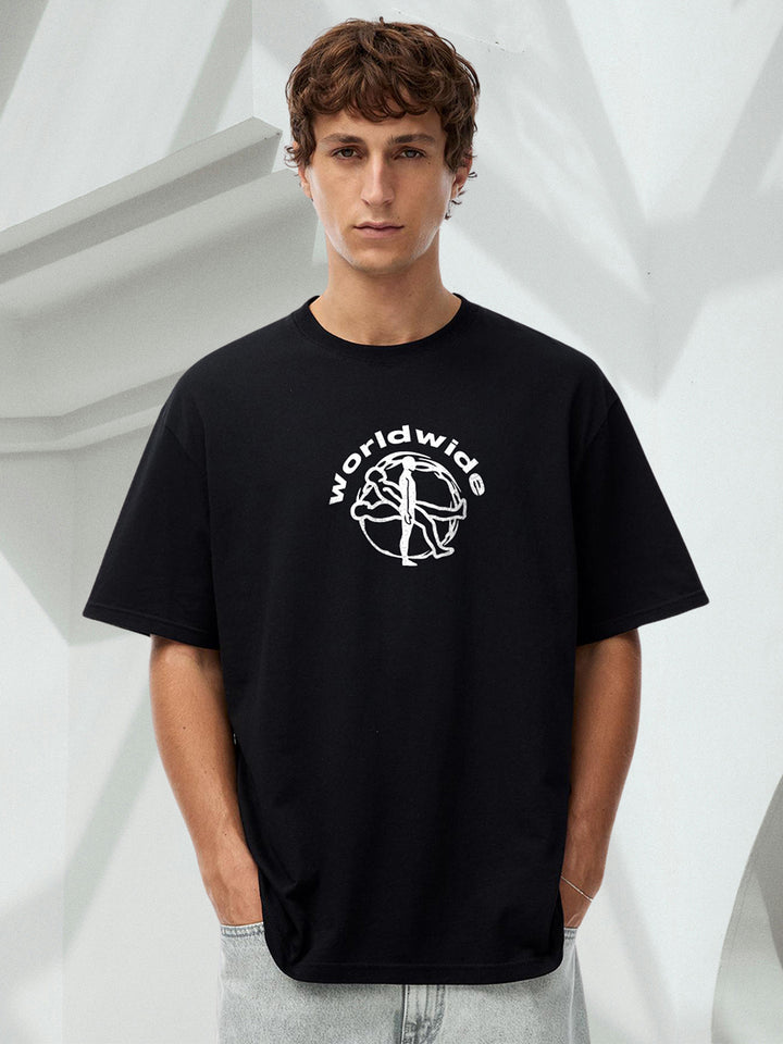 Worldwide Men Oversized Printed T-Shirt