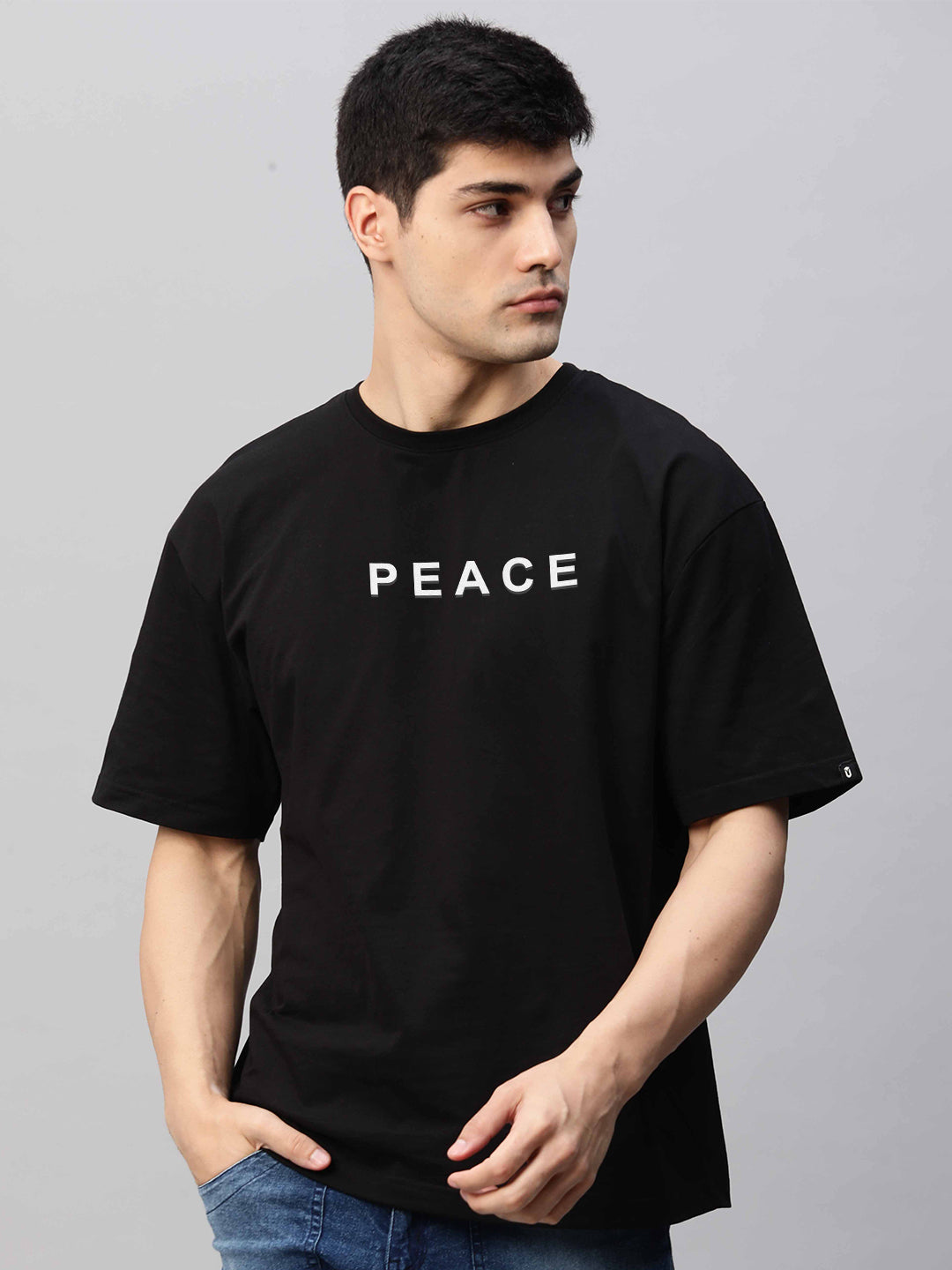 Peace Men Oversized Printed T-Shirt