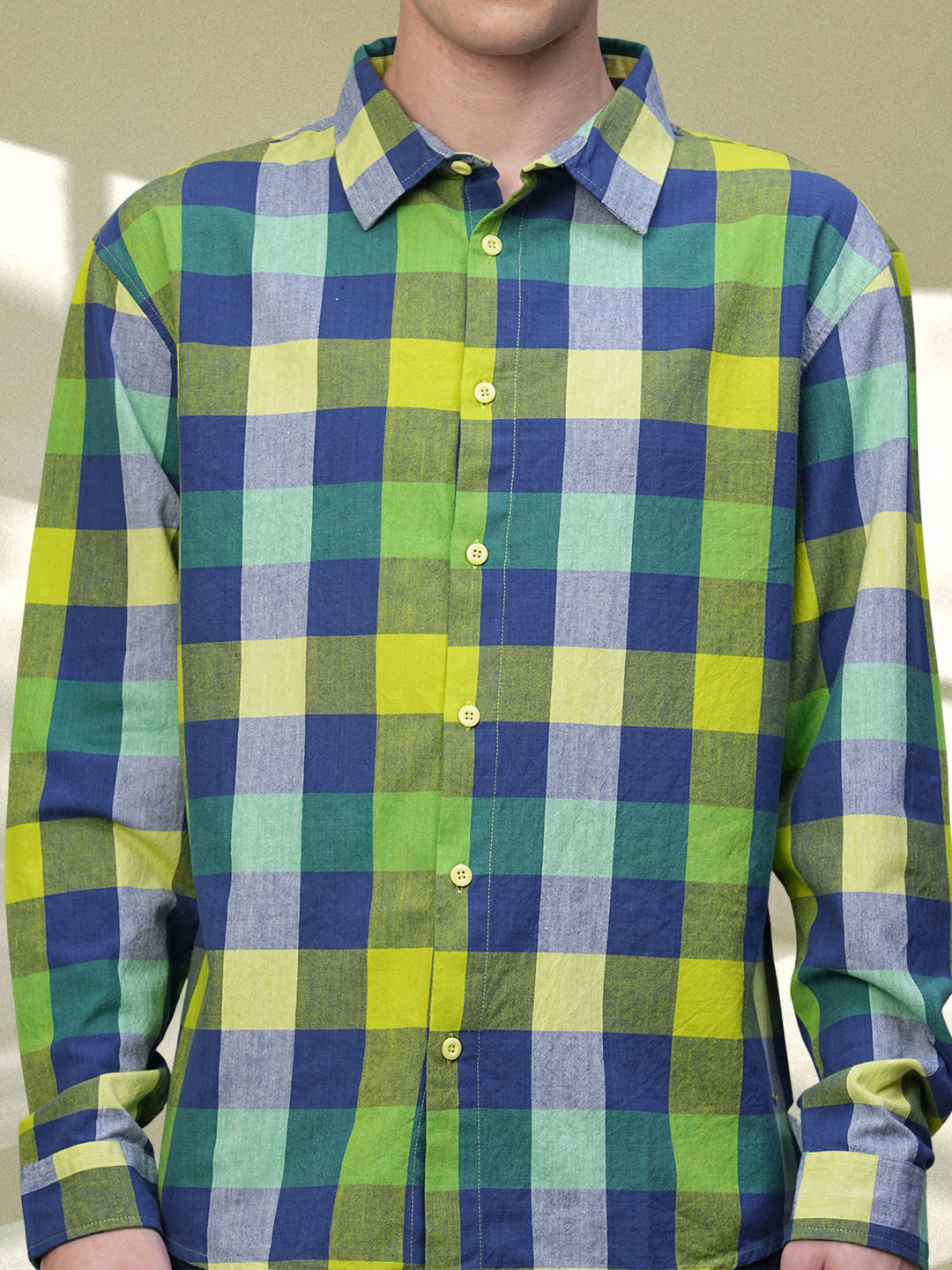 Pronk Men Full Sleeve Check Shirt