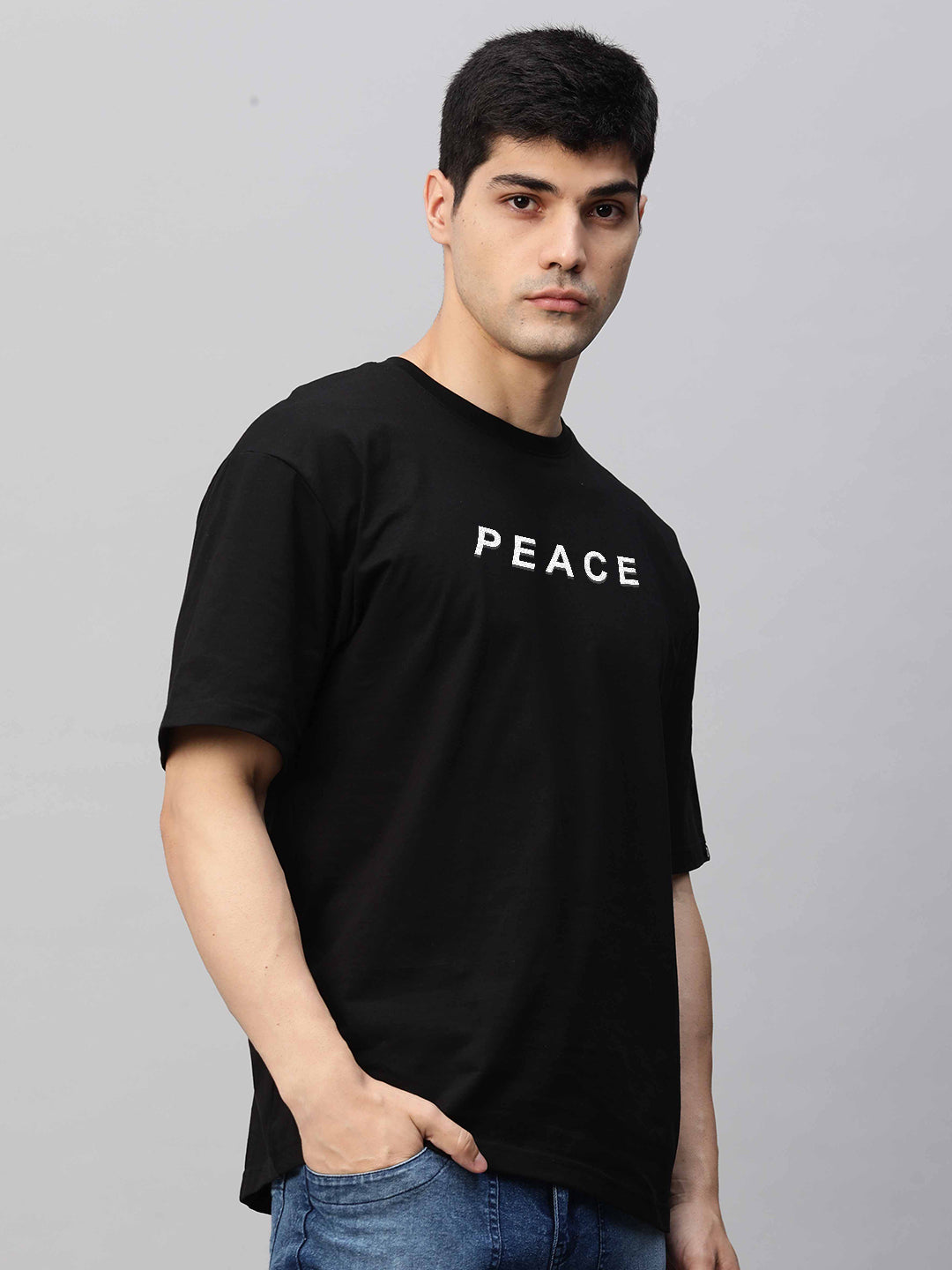 Peace Men Oversized Printed T-Shirt