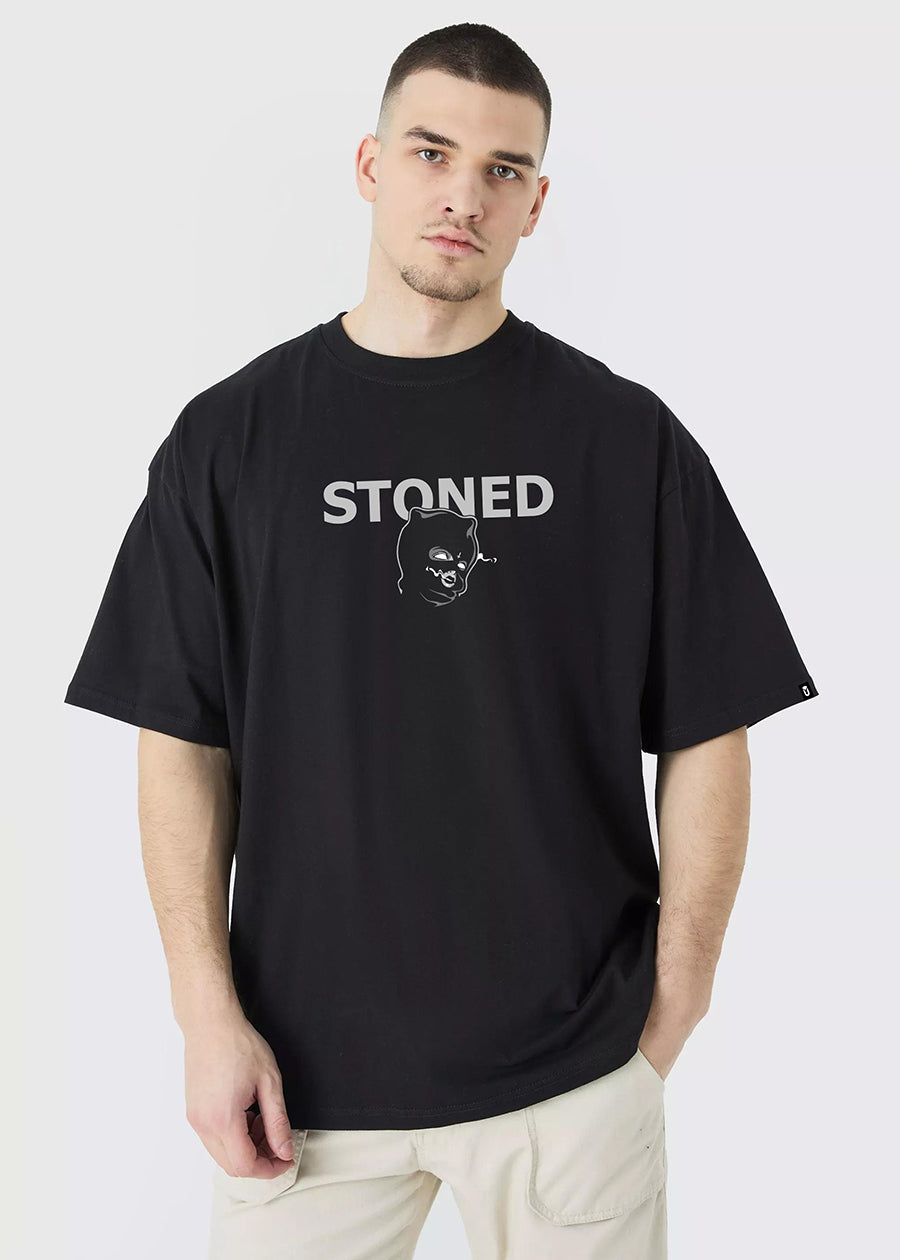 Devil Stoned Men Oversized Printed T-Shirt