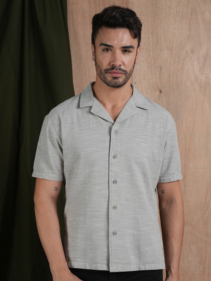 Men's Half Sleeves Shirt - Gray