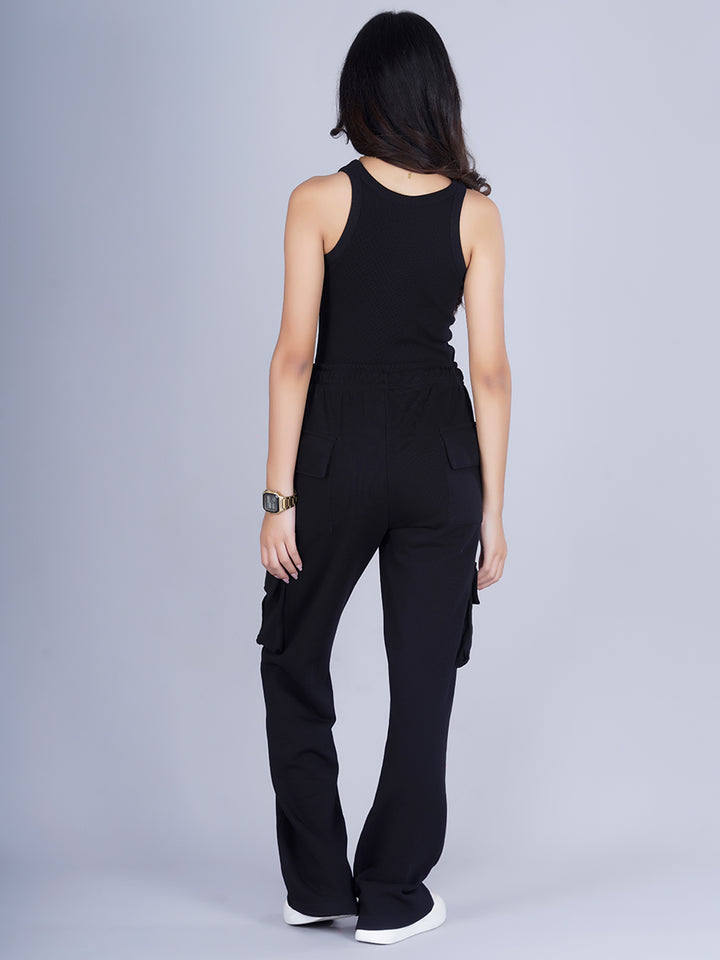 Pronk Ribbed Sleeveless Tank - Black