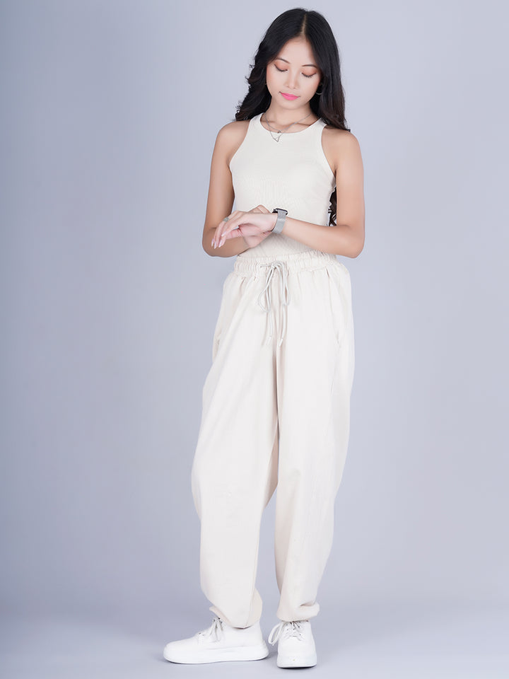 Pronk Ribbed Sleeveless Tank - Off White