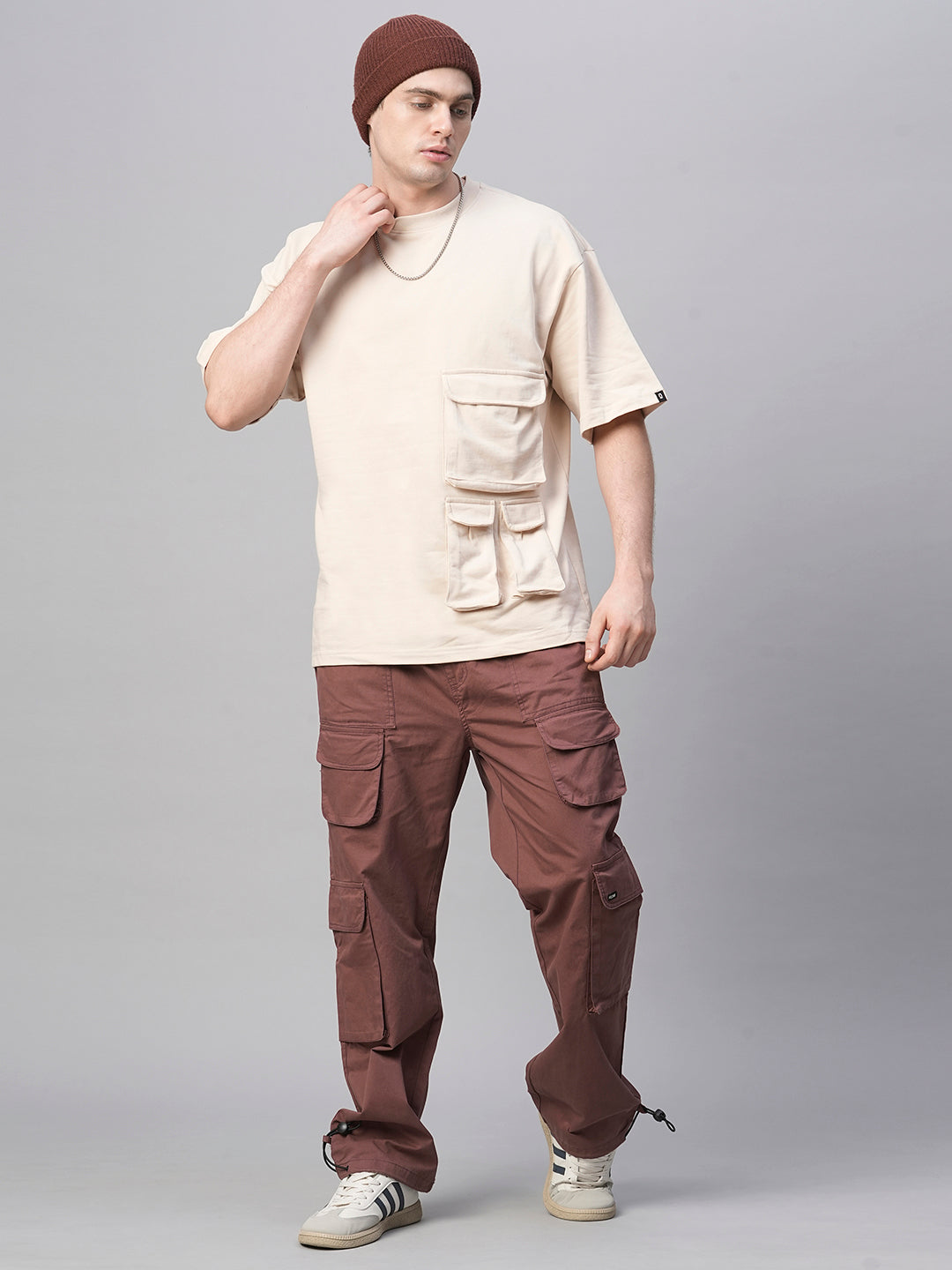 Men Utility Cargo - Maroon