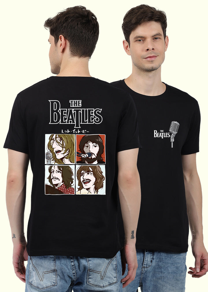 The Beatles Men Regular Fit Black Half Sleeve T-Shirt