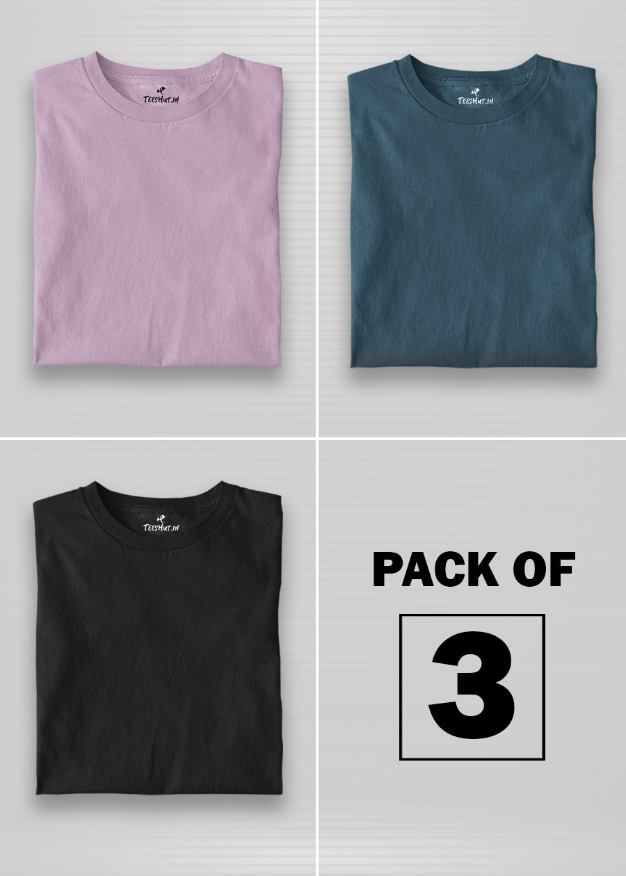 Solid Half Sleeve T-Shirt Men Combo - Pack of 3
