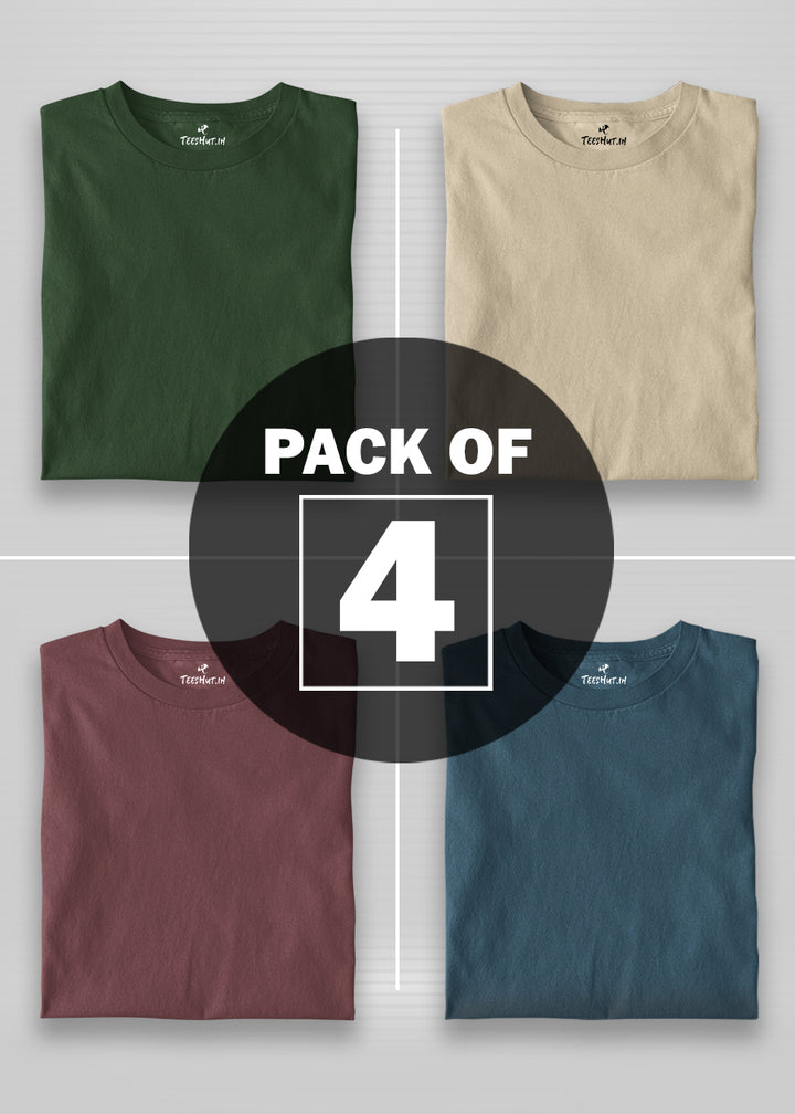 Solid Half Sleeve T-Shirt Women Combo - Pack of 4