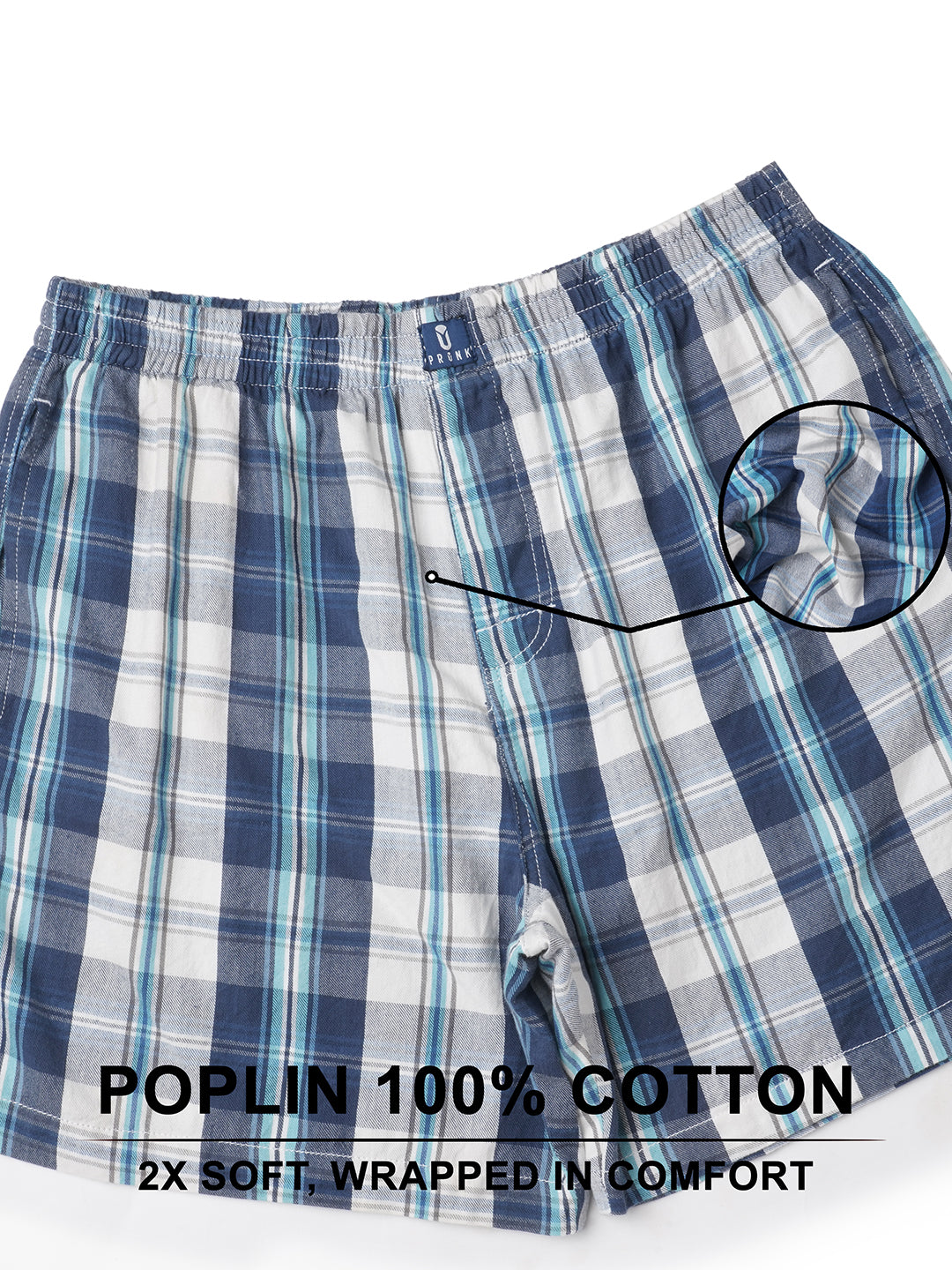 Mens Cotton Boxer - Blue