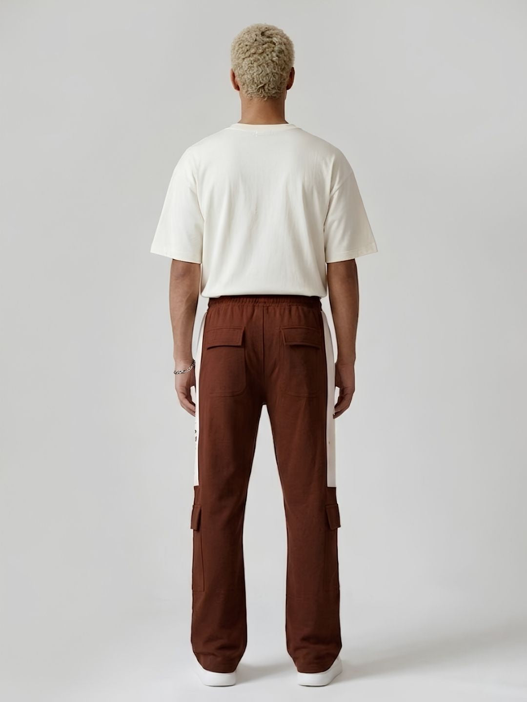 Men Premium Knitted Joggers with Side Panel Print