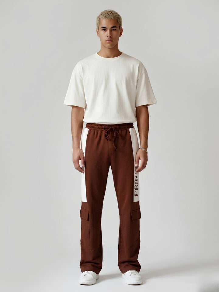 Men Premium Knitted Joggers with Side Panel Print
