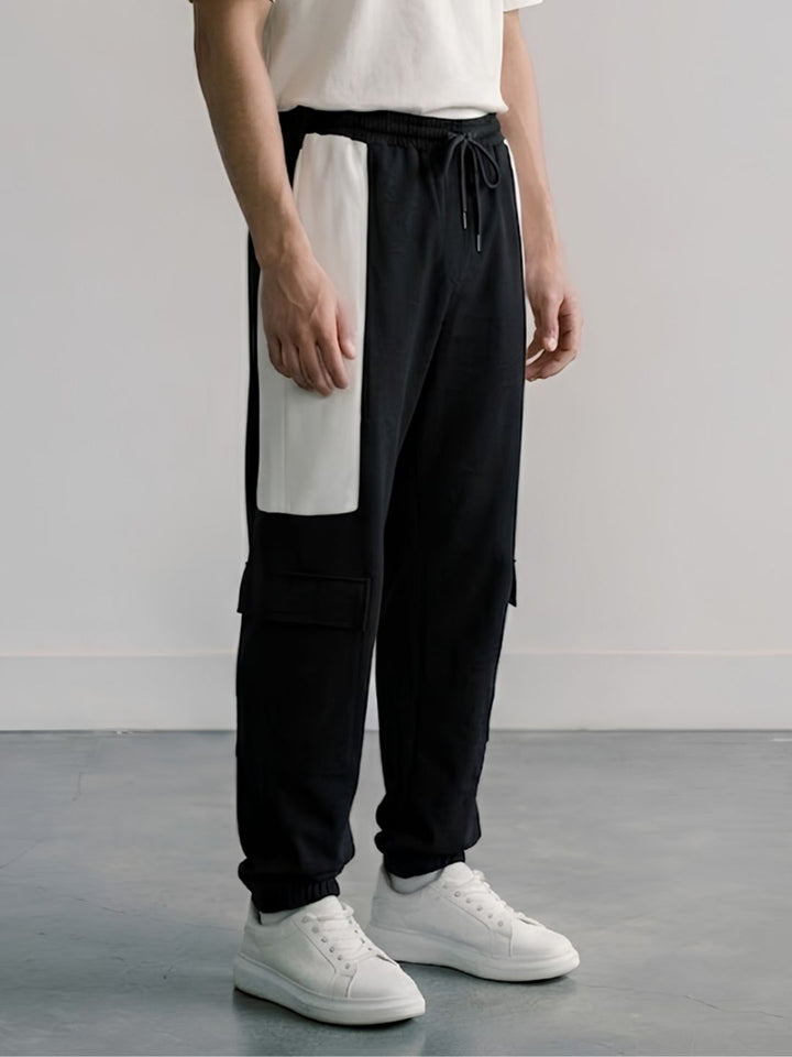 Men Premium Knitted Joggers with Side Panel Print
