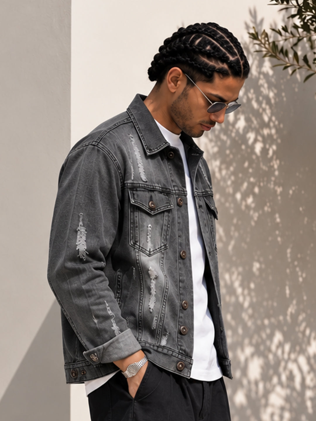 Distress Men jacket - Black