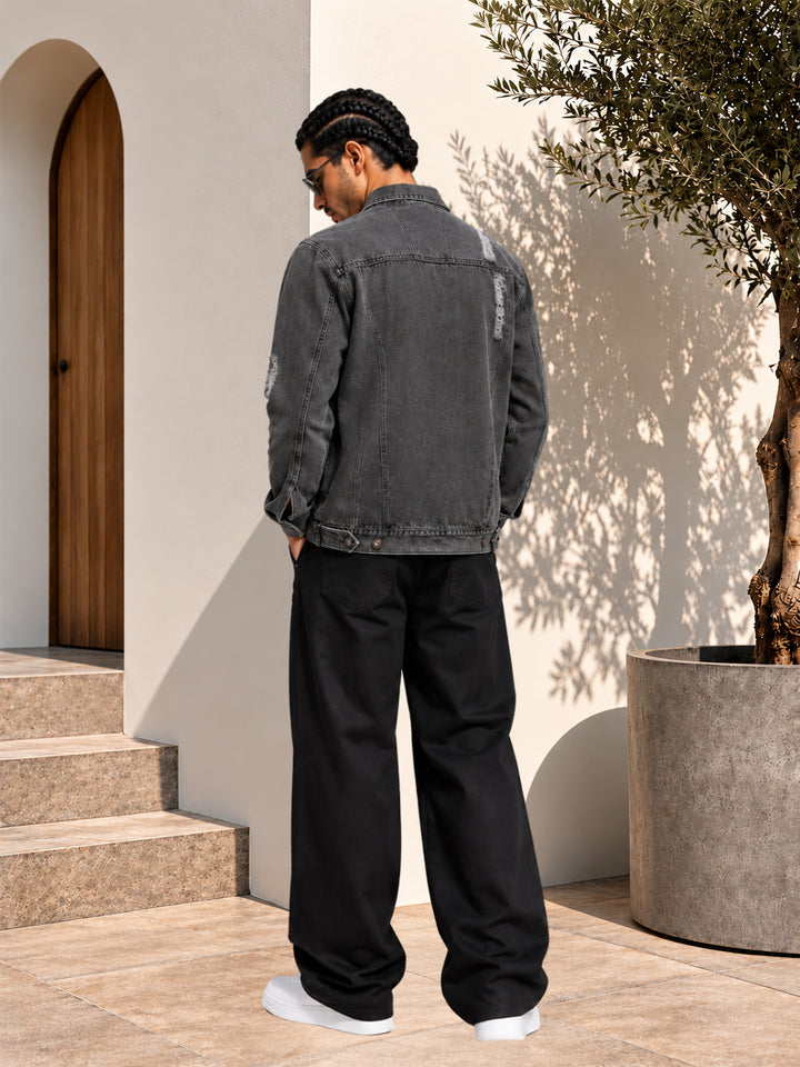 Distress Men jacket - Black