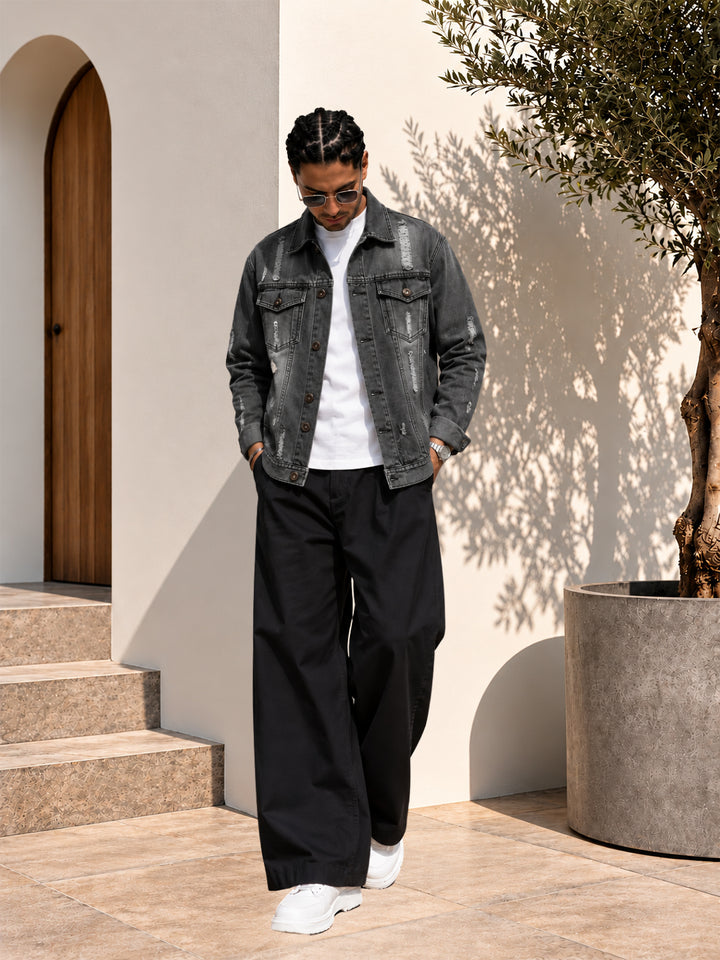 Distress Men jacket - Black