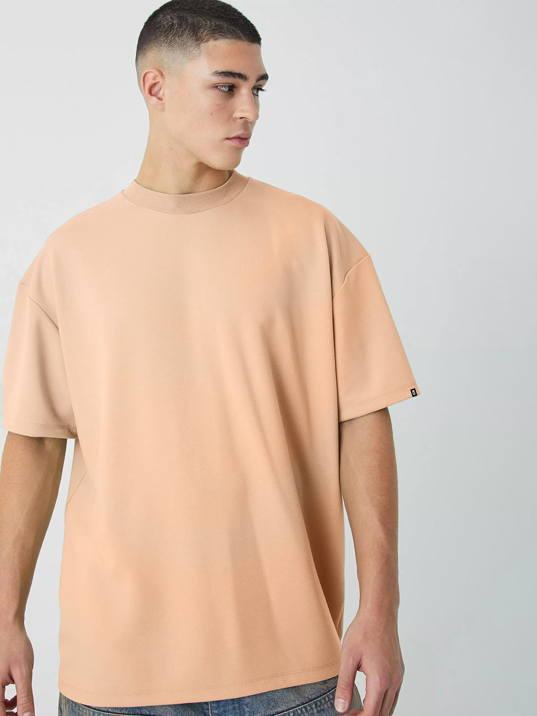 Solid Men Oversized T-Shirt - Salmon Pink