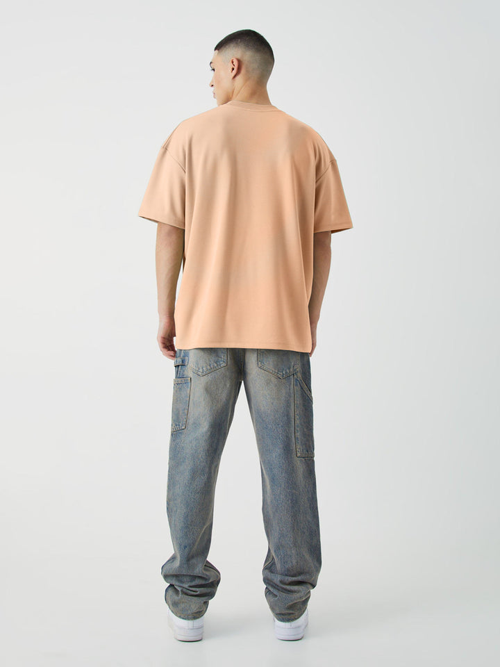 Solid Men Oversized T-Shirt - Salmon Pink