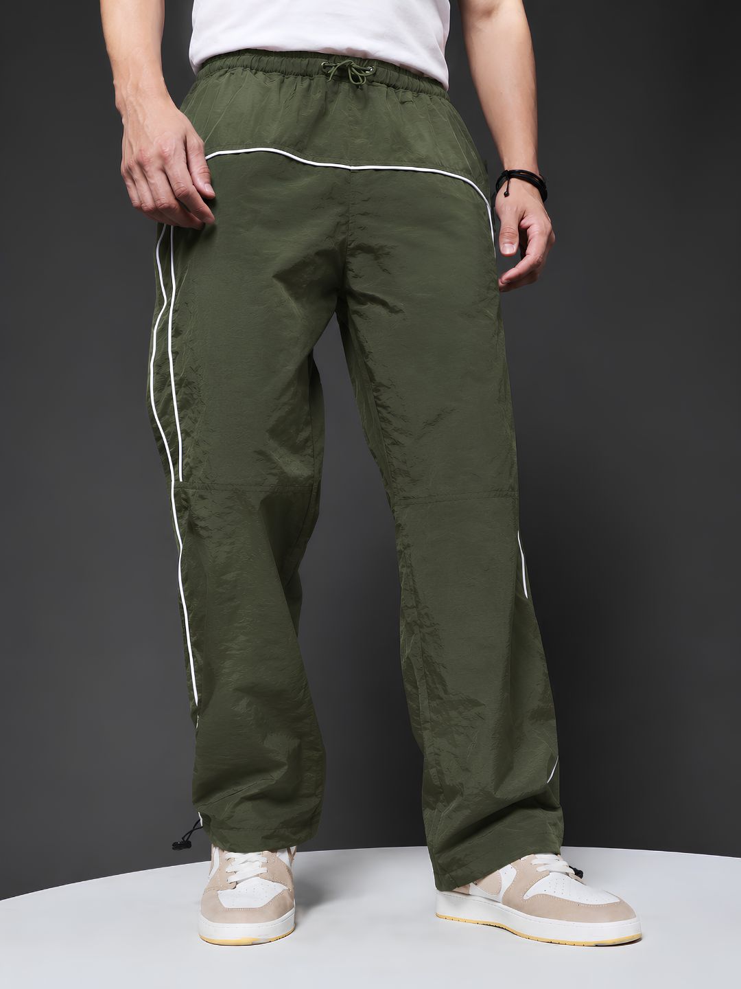 Striped Parachute Pants For Men