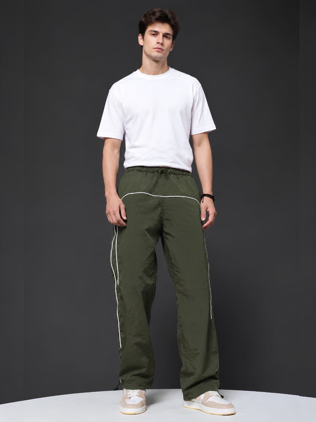 Striped Parachute Pants For Men