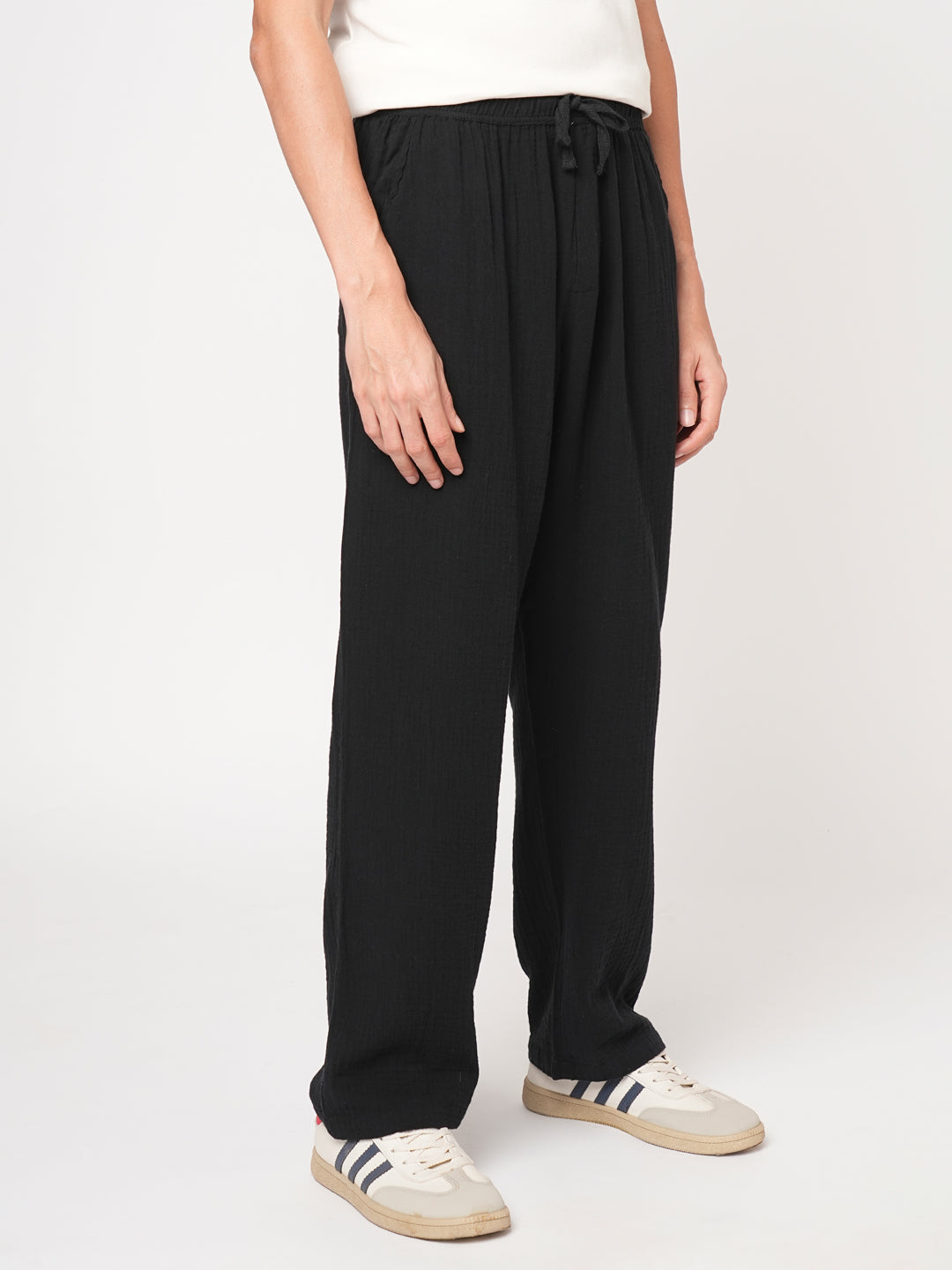 Lounge pant for men solid - Black