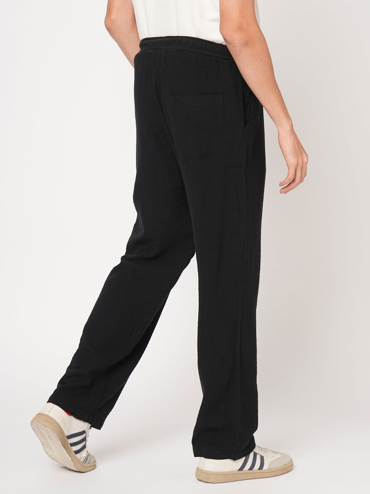 Lounge pant for men solid - Black