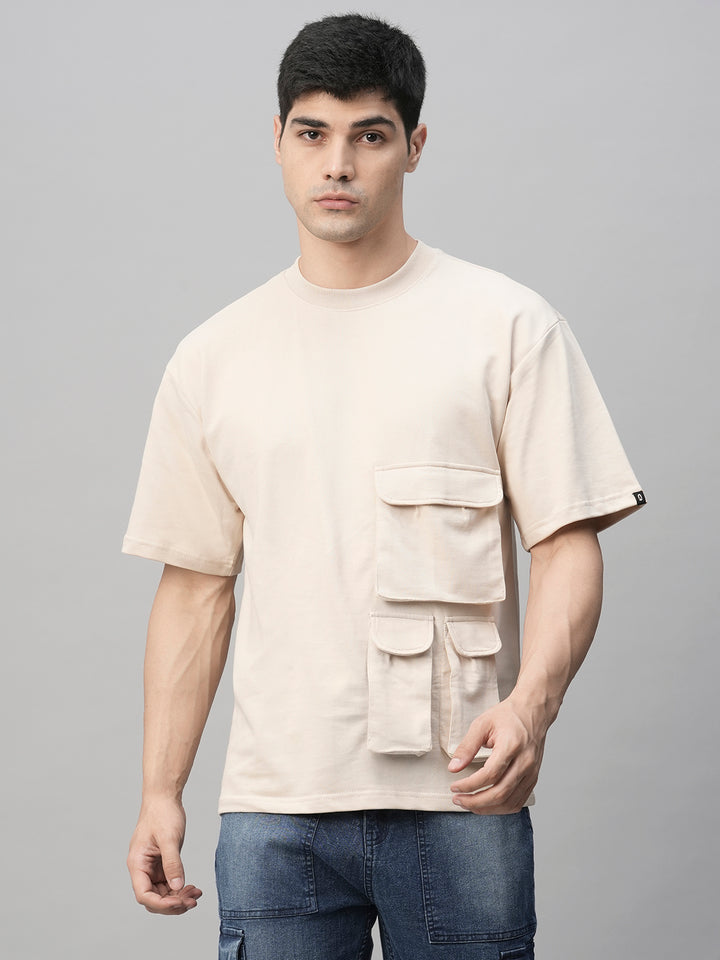 Cargo T-Shirt For Men - Beige