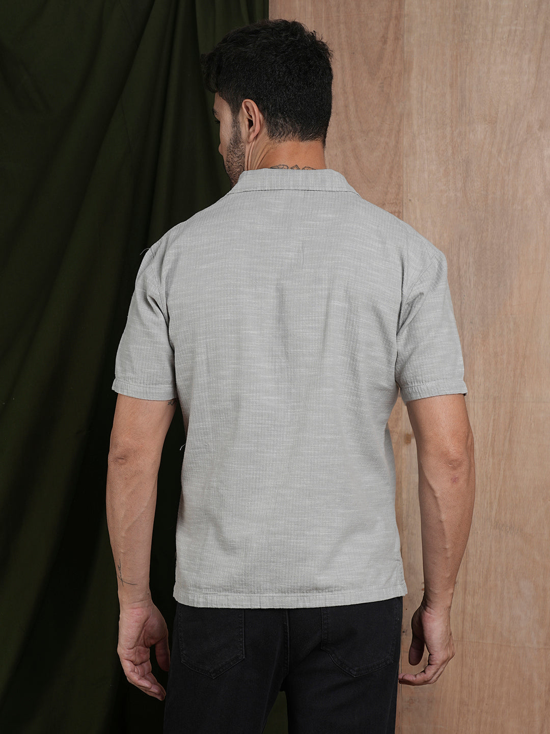 Men's Half Sleeves Shirt - Gray