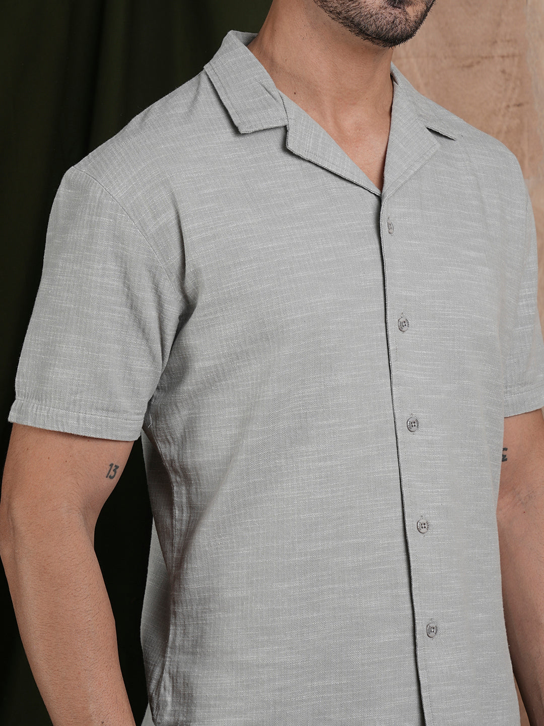 Men's Half Sleeves Shirt - Gray