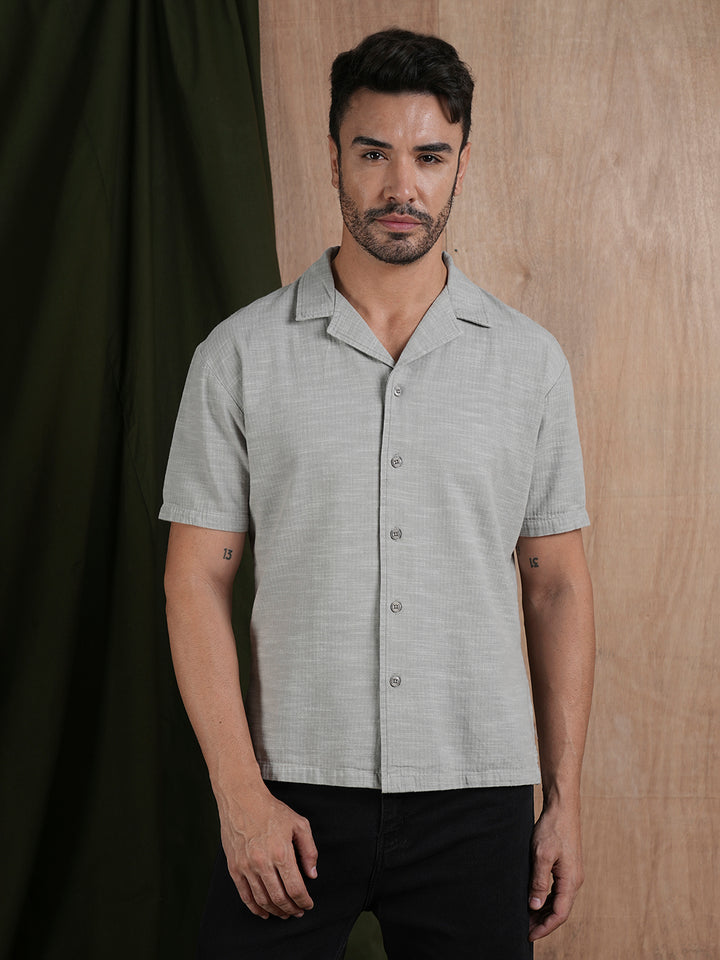 Men's Half Sleeves Shirt - Gray